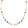 Sterling Silver Freshwater Cultured Pearl and Multiple-Colored Crystal Necklace, 18+2 Extender