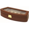 Watch Storage Box Leather Case For 6 Watches Brown