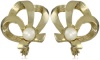 Anne Klein Araway Pearl Ribbon Button Earrings