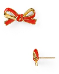 Take a bow (or two) with kate spade new york. This sweetly styled pair of studs lends girlish charm to your lobe look. Take a bow (or two) with kate spade new york. This sweetly styled pair of studs lends girlish charm to your lobe look.