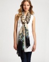 A dramatic zebra print is accented by colorful crystals on this posh silk wrap.SilkAbout 28 X 110Dry cleanMade in Italy