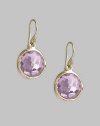 From the Lollipop Collection. Softly hued faceted amethyst drops, simply and gracefully set in 18k yellow gold. Amethyst 18k yellow gold Drop, about 1 Diameter, about ½ Ear wire Imported