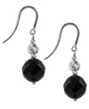 Look elegant in onyx. This pair of sterling silver drop earrings, with onyx (10 mm) and rhodium-plated sparkle beads with a Duralast finish, makes an attractive choice for any formal affair. Approximate drop: 1-1/4 inch.