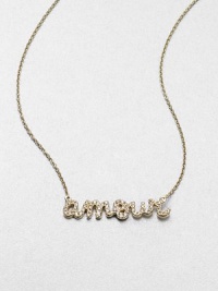 Dazzling diamonds set in radiant 14k gold on a link chain. Diamonds, .23 tcw14k goldLength, about 16Pendant size, about 1Spring ring closureImported Dazzling diamonds set in radiant 14k gold on a link chain. Diamonds, .23 tcw14k goldLength, about 16Pendant size, about 1Spring ring closureImported