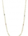 White Baroque Freshwater Pearl with Swarovski Elements Crystal Bicone Necklace, 36+2