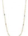 White Baroque Freshwater Pearl with Swarovski Elements Crystal Bicone Necklace, 36+2