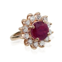 Effy Jewelry Royalty by Effy® Ruby & Diamond Ring in 14k Rose Gold 1.35 TCW.