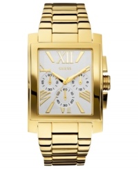 Lend a look of timeless sophistication with this golden watch from GUESS. Lend a look of timeless sophistication with this golden watch from GUESS.