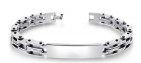 Exquisite 9 Inch Mens High Quality Solid Id Bracelet with Free Engraving Option Silver Stainless Steel Exquisite 9 Inch Mens High Quality Solid Id Bracelet with Free Engraving Option Silver Stainless Steel