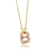 Lily Nily 18K Gold Overlay Pink Enamel Children's Initial Pendant B