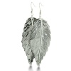 Silver Tone Lightweight Dangle Leaf Earrings. 3 inches long