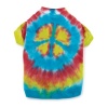 Casual Canine Cotton 14-Inch Tie Dye Peace Sign Dog Tee, Small/Medium