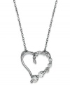 A romantic accent. Giani Bernini's pretty heart-shaped pendant features a cubic zirconia (3/4 ct. t.w.) set in sterling silver. Approximate length: 18 inches. Approximate drop: 1 inch.