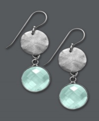 Playful shapes and subtle color make this style really shine. Studio Silver's disc drop earrings are crafted in sterling silver with round-cut chalcedony gemstones (11-3/10 ct. t.w.). Approximate drop: 1-1/2 inches. Playful shapes and subtle color make this style really shine. Studio Silver's disc drop earrings are crafted in sterling silver with round-cut chalcedony gemstones (11-3/10 ct. t.w.). Approximate drop: 1-1/2 inches.