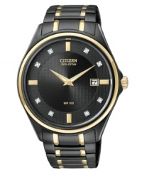 Make your mark with this unique black-on-black watch design by Citizen. Make your mark with this unique black-on-black watch design by Citizen.