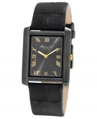 Go for gunmetal with this handsome leather watch from Kenneth Cole New York. Go for gunmetal with this handsome leather watch from Kenneth Cole New York.