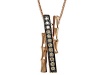 Carlo Viani® Smokey Quartz Bamboo Pendant in 14k Yellow Gold Plated Silver