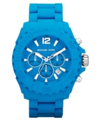 Go for color this season with the soothing blues on this Drake watch from Michael Kors. Go for color this season with the soothing blues on this Drake watch from Michael Kors.