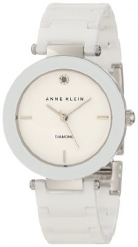 Anne Klein Women's AK/1019WTWT Ceramic Diamond Dial White Bracelet Watch Anne Klein Women's AK/1019WTWT Ceramic Diamond Dial White Bracelet Watch