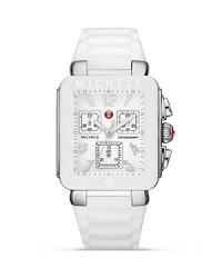 A cool of arm-candy, this Michele Jelly Bean watch works an icy vibe, crafted of enamel and finished with stainless steel accents and a sporty silicone strap. A cool of arm-candy, this Michele Jelly Bean watch works an icy vibe, crafted of enamel and finished with stainless steel accents and a sporty silicone strap.