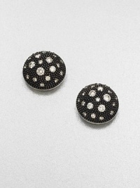 From the Midnight Melange Collection. This classically elegant design features dazzling diamonds of various sizes in blackened sterling silver. Sterling silverDiamonds, .68 tcwBlackened sterling silverSize, about .51Post backImported From the Midnight Melange Collection. This classically elegant design features dazzling diamonds of various sizes in blackened sterling silver. Sterling silverDiamonds, .68 tcwBlackened sterling silverSize, about .51Post backImported