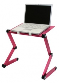 FURINNO Hidup Adjustable Cooler Fan Notebook Laptop Table Portable Bed Tray Book Stand, Pink FURINNO Hidup Adjustable Cooler Fan Notebook Laptop Table Portable Bed Tray Book Stand, Pink
