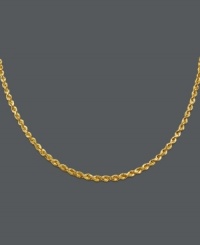 A simple chain to complement your other accessories perfectly. Necklace features a diamond cut seamless rope design crafted in 14k gold. Approximate length: 24 inches. A simple chain to complement your other accessories perfectly. Necklace features a diamond cut seamless rope design crafted in 14k gold. Approximate length: 24 inches.