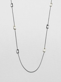 From the Notte Collection. Modern 18k gold and blackened sterling silver rectangular stations on a delicate link chain. 18k goldBlackened sterling silverLength, about 44Lobster clasp closureImported From the Notte Collection. Modern 18k gold and blackened sterling silver rectangular stations on a delicate link chain. 18k goldBlackened sterling silverLength, about 44Lobster clasp closureImported