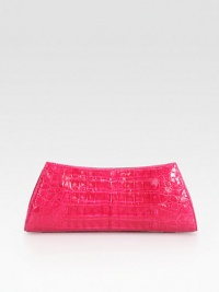 A sleek, contoured bag crafted from ultra-luxe croc-skin.Magnetic top closureOne inside open pocketSuede lining10½W X 4½H X 1¾DImported A sleek, contoured bag crafted from ultra-luxe croc-skin.Magnetic top closureOne inside open pocketSuede lining10½W X 4½H X 1¾DImported