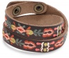 Lucky Brand Brown Embroidered Leather Bracelet