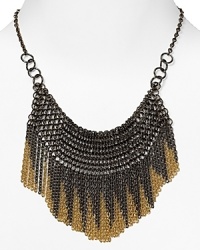Introduce statement-making chic into your jewelry box with ABS by Allen Schwartz's fringed collar. The chain mail effect adds drama, making this the perfect pick-up to pair with a basic tee. Introduce statement-making chic into your jewelry box with ABS by Allen Schwartz's fringed collar. The chain mail effect adds drama, making this the perfect pick-up to pair with a basic tee.