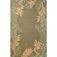 Liora Manne Spello Rug Collection - Fern Border Green, Size: 8' Round Liora Manne Spello Rug Collection - Fern Border Green, Size: 8' Round