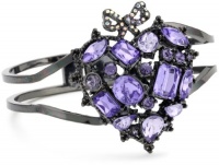 Betsey Johnson Iconic Celestial Crystal Heart Hinged Bangle Bracelet Betsey Johnson Iconic Celestial Crystal Heart Hinged Bangle Bracelet