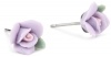 1928 Bridal Lilac Porcelain Rose Earrings