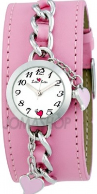 Zou Zou White Dial Faux Pink Leather Cuff Ladies Watch ZRT6012 Zou Zou White Dial Faux Pink Leather Cuff Ladies Watch ZRT6012