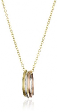 Dogeared Jewels and Gifts Karma Yellow and Rose Gold-Plated Sterling Silver Three-Ring Necklace Dogeared Jewels and Gifts Karma Yellow and Rose Gold-Plated Sterling Silver Three-Ring Necklace