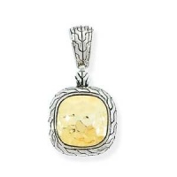 925 Silver & Hammered 14k Yellow Gold Vermeil Pendant