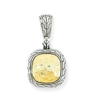 925 Silver & Hammered 14k Yellow Gold Vermeil Pendant 925 Silver & Hammered 14k Yellow Gold Vermeil Pendant