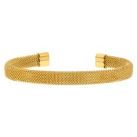 Inox Womens Gold Color Mesh Stainless 316L Steel Bangle Bracelet