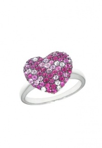Effy Jewlery Balissima Splash Pink Sapphire Heart Ring, 1.0 TCW Ring size 7