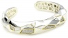 Kara Ross Pyramid Mother-Of-Pearl and White Sapphires Medium Cuff