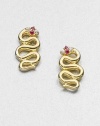 EXCLUSIVELY AT SAKS.COM From the Meadowlark Collection. A whimsical design with brilliant white sapphires and rich rubies set in 18k gold plated sterling silver. White sapphire and ruby18k goldplated sterling silverSize, about .414k gold post backImported 