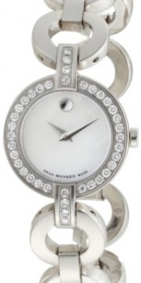 Movado Women's 606265 Belamoda Stainless-Steel with Diamonds Mother of pearl Dial Bracelet Watch Movado Women's 606265 Belamoda Stainless-Steel with Diamonds Mother of pearl Dial Bracelet Watch