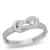 Love Knot, 14K White Gold Diamond Knot ring, 3/4 ctw.