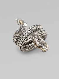 From the Naga Collection. This stylized design features a dragon coil in sleek sterling silver accented with 18k gold detailing. Sterling silver18k goldDiameter, about ½Imported From the Naga Collection. This stylized design features a dragon coil in sleek sterling silver accented with 18k gold detailing. Sterling silver18k goldDiameter, about ½Imported