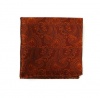 100% Silk Woven Burnt Orange/Rust Twill Paisley Pocket Square