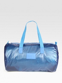 Hit the gym, or just look like it, with this athletic-inspired duffel crafted in versatile, packable polyester.Zip closureTop handles98% polyester/2% pvc22W x 11¾H x 11½DImported Hit the gym, or just look like it, with this athletic-inspired duffel crafted in versatile, packable polyester.Zip closureTop handles98% polyester/2% pvc22W x 11¾H x 11½DImported