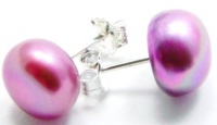 7MM Pastel Lavendar Violet Purple Round Freshwater Cultured Pearl Stud Earrings, 925 Sterling Silver Posts 7MM Pastel Lavendar Violet Purple Round Freshwater Cultured Pearl Stud Earrings, 925 Sterling Silver Posts