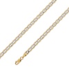 10K Solid Yellow White 2 Two Tone Gold Light Flat Mariner Gucci Diamond Cut Chain Necklace 5mm 18