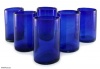 Unique Blue Drinking Glasses, 'Solid' (Set of 6)